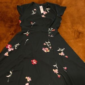 Forest Green Floral dress